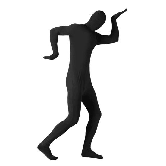 Bühnen-Performance-Overall mit Reißverschluss, komplettes Outfit, Halloween, Karneval, Cosplay, individuelle Haut 170cm schwarz