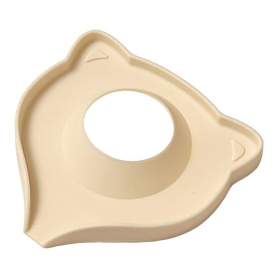 Silikon Wasserhahn Spritzschutz Niedlicher Cartoon Tropfenfänger mit Abflussloch Flexibel Einfach zu Installieren Wasserhahn Matte für Küchen-Badezimmer-Spüle beige