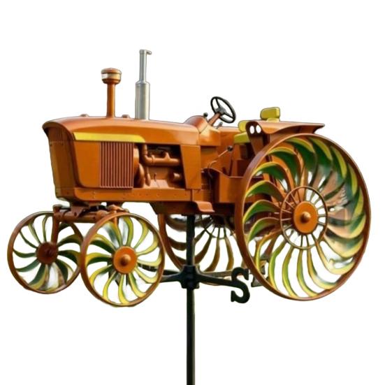 Skelett auf Motorrad Windspiel Dekoration Metall Kinetisch Traktor Windmühle Skulptur Außen Garten Hof Terrasse Rasen Dekoration C