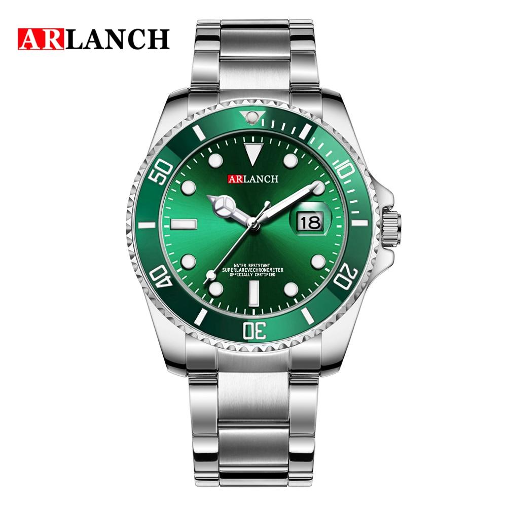 Neue Coca-Cola Submariner Sport Armbanduhr Green Water Ghost Edelstahl Top-Marke Luxus Sport Klassische Uhren für Männer Quarz Armbanduhren grün/silber
