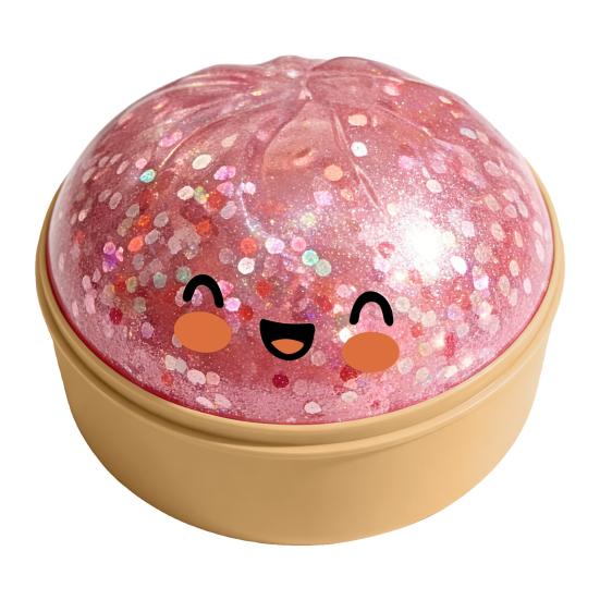 Brötchen Quetschspielzeug Niedliches Brötchen Stressabbau Realistische Simulierte Brötchenform Spielzeug mit Niedlichen Ausdrücken Sensorisches Fidget Spielzeug rosa