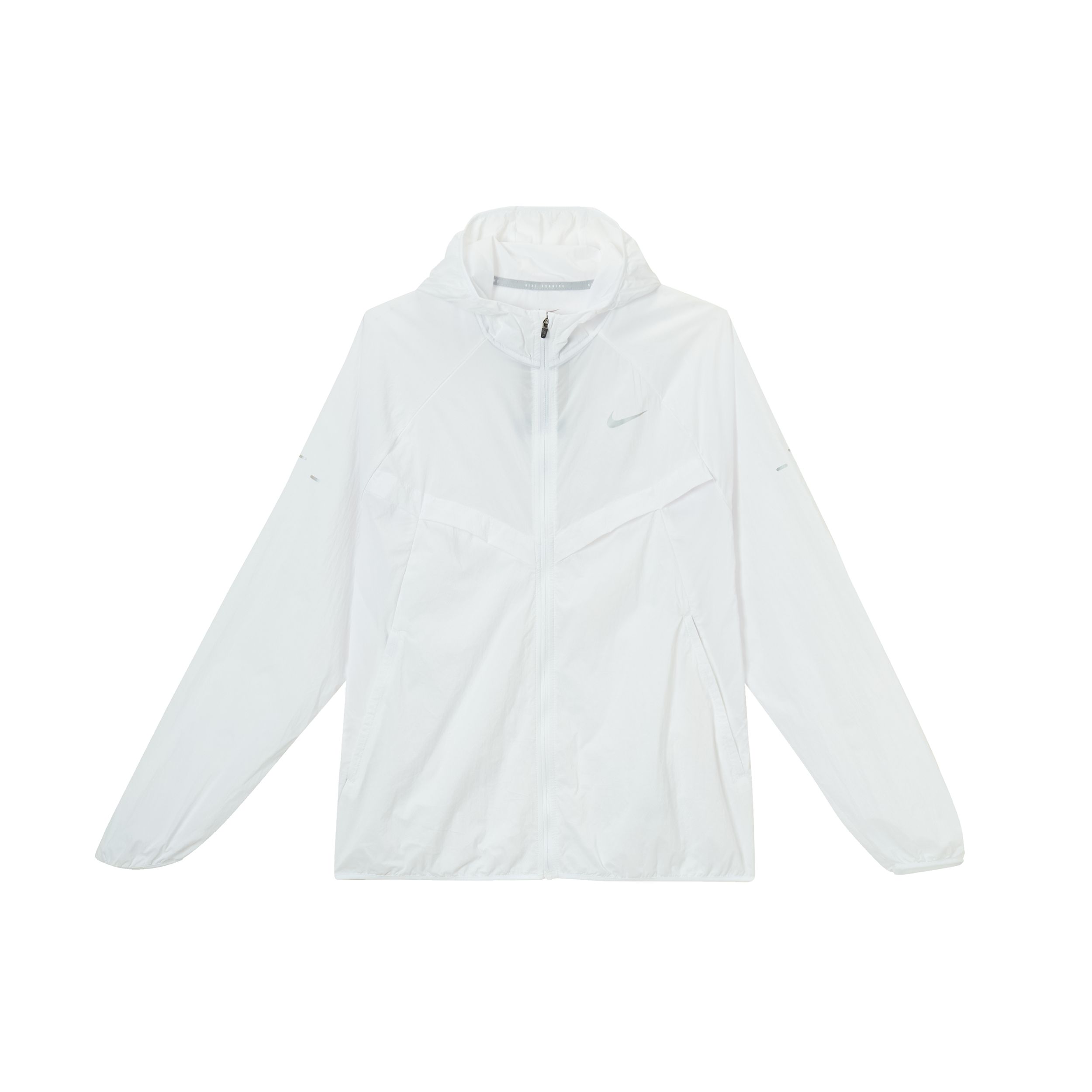 Nike Stride Repel Wasserabweisende Kapuzen-Jacke mit Reißverschluss Langarm Herren Jacken Weiß HV4549100 M