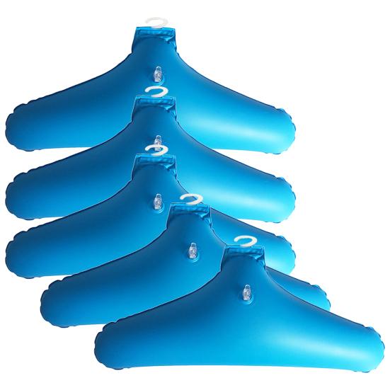 5 Stück aufblasbarer faltbarer Kleiderbügel aus PVC, rutschfest, tragbar, Kleiderbügel blau