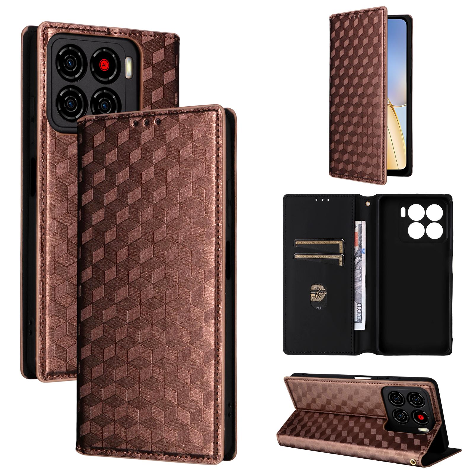 Flip Cover für ZTE Blade A56 PU-Leder Ganzkörperschutz [RFID-Blockierung] Handyhüllen Brieftaschenkoffer for ZTE Blade A56 braun