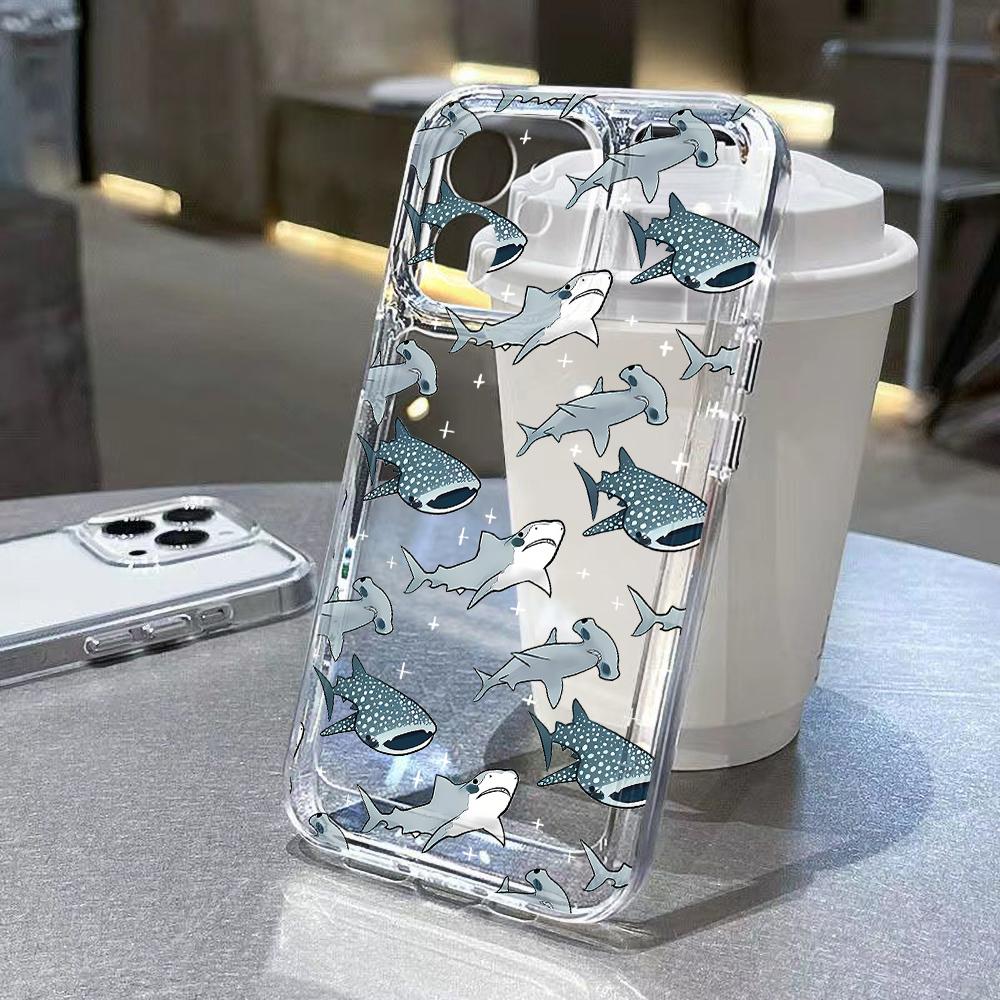 Sommer Ozeantiere Handyhülle Für iPhone 13 Hülle iPhone 11 14 12 15 16 Pro Max XR XS X SE 7 8 Plus Stoßfest Klare Hülle For iPhone 16 Plus