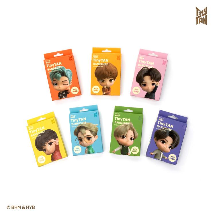 Bts (Bangtan Boys) TinyTAN Dynamite Einweg-Bandage, 7-teilig, komplettes Set, 7 Box(70ea), Offiziell, Original, Authentisch, K-POP, Idol