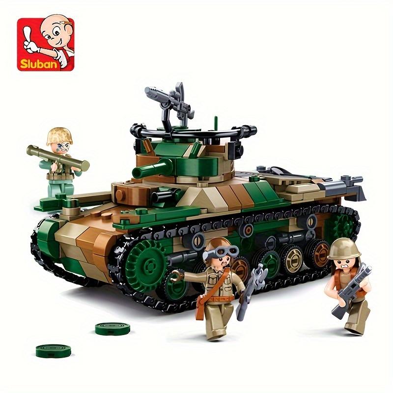 563 stücke Sluban 1107 Medium Militärischen Tank Modell Baustein Spielzeug 97 Medium Chariot Kinder Diy Ziegel Spielzeug M38-B1107
