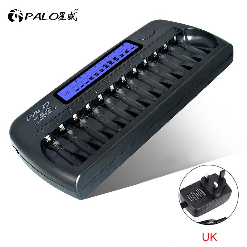 Ni-MH Ni-Cd 1,2 V Batterie Ladegerät 12 Slots Batterie Ladegerät Smart Schnell Ladegerät LCD Display Carregador für AA AAA Batterie