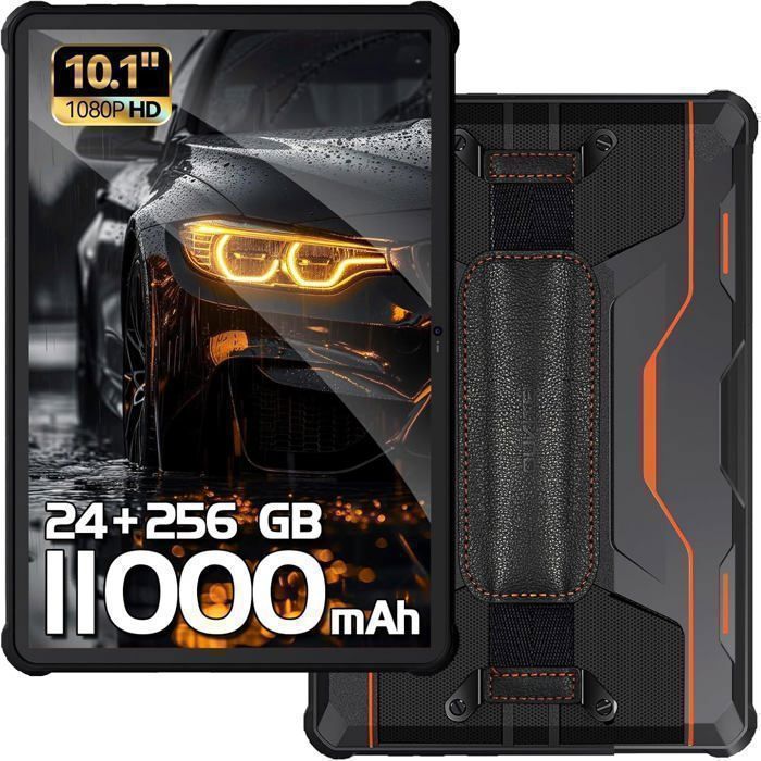 OUKITEL RT9 Tablet 10.1'' 24GB+256GB 11000mAh Touchscreen-Tablet 16MP Android 14 Unzerbrechliches Tablet Dual-SIM 4G/GPS Orange