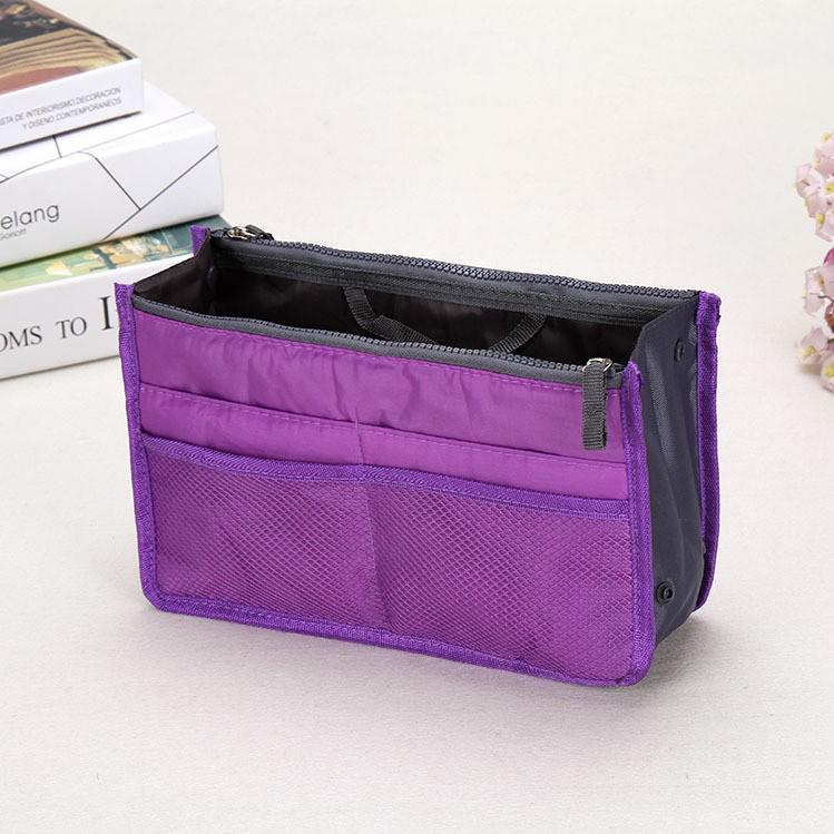 Kosmetiktasche, Make-up-Tasche, Reise-Organizer, tragbare Kosmetiktasche, funktionale Toilettenartikel-Make-up-Organizer violett