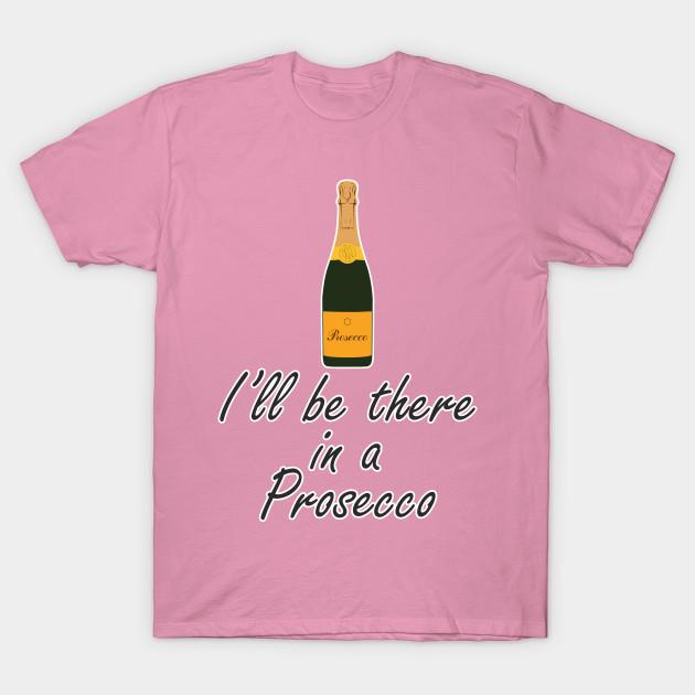 T-Shirt Damen Ich werde da sein in einem Prosecco-Shirt Trinken Trinken Sp Harajuku Print Kawaii T-Shirt Sommer Kurzarm Damen T-Shirt Top Tee M rosa