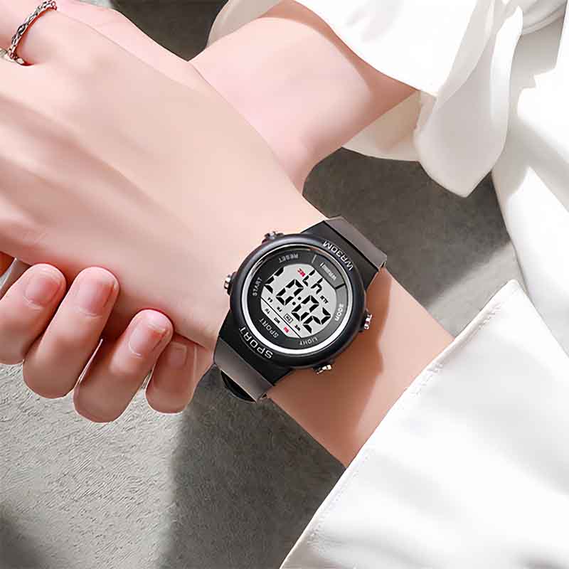 Neue elektronische Uhr für Studentenmode, personalisierte minimalistische Uhr, elektronische Uhr für Damen, digitale elektronische Gürteluhr für Studenten schwarz