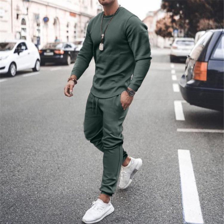 Herbst männer Lange ärmeln casual anzug trendy mode sport zwei-stück anzug spot XL white