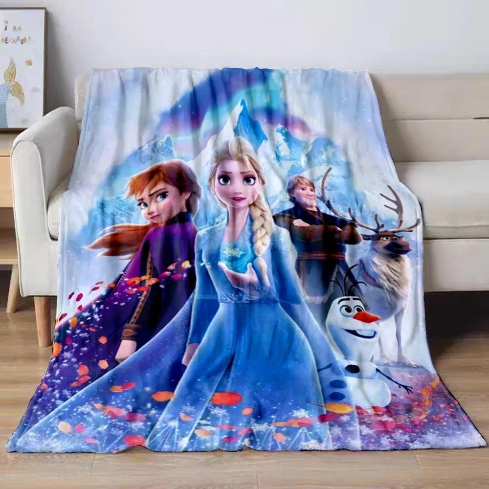 Disney Die Eiskönigin Elsa Prinzessin Weiche Plüschdecke, Flanelldecke Überwurfdecke für Wohnzimmer Schlafzimmer Bett Sofa Picknickdecke s# 75X95CM graue