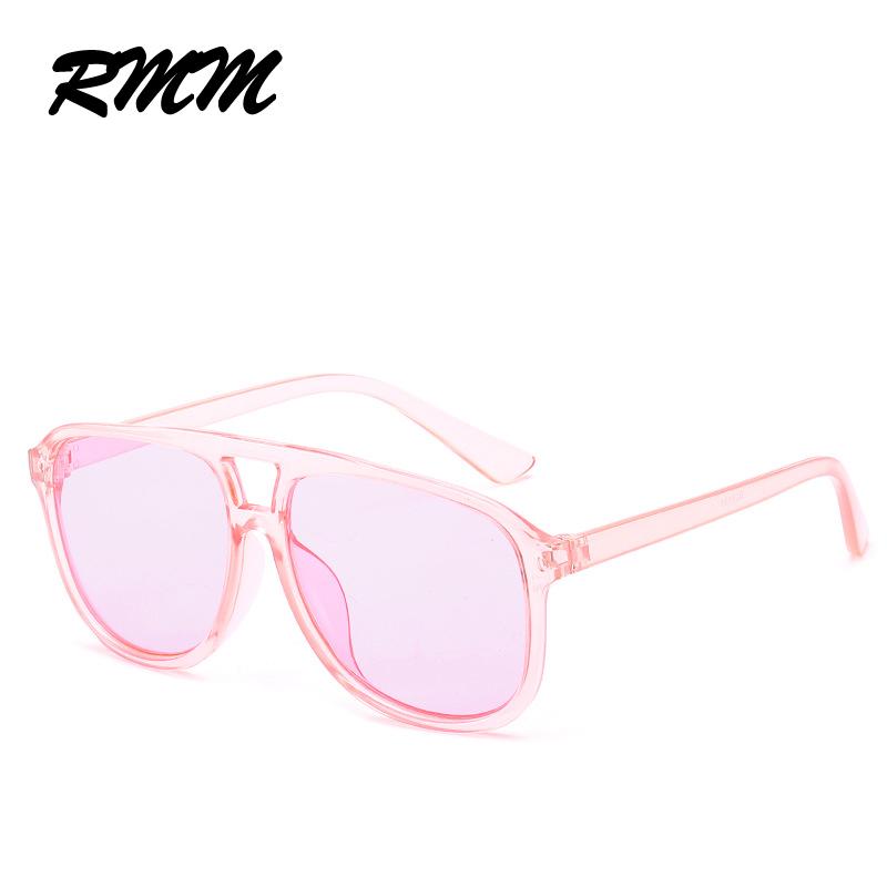 Unisex-Sonnenbrille mit großem Rahmen, quadratische Sonnenbrille, euramerican, doppelter Nasensteg, transparente Brille für rosa