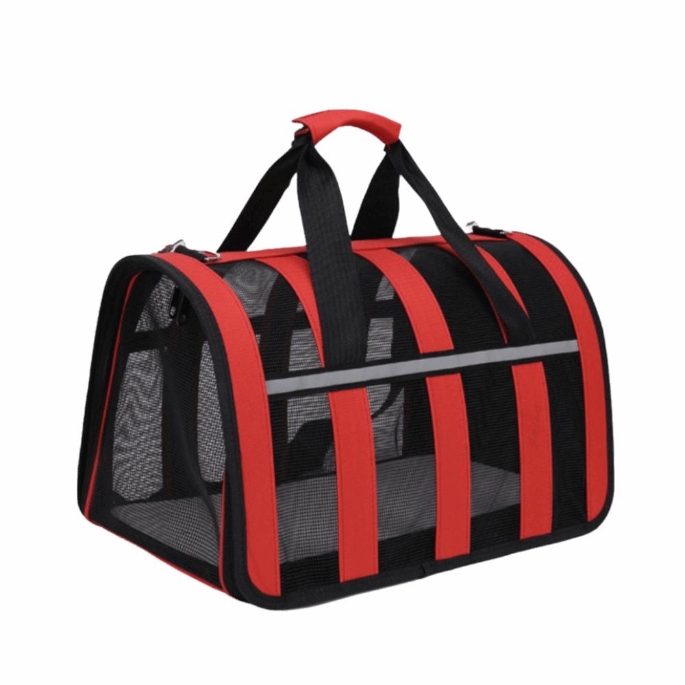 Bequeme Katzen Hunde Tragetasche Faltbare Outdoor Katzen Tragetasche Reise Welpen Handtasche Haustierzubehör M rot