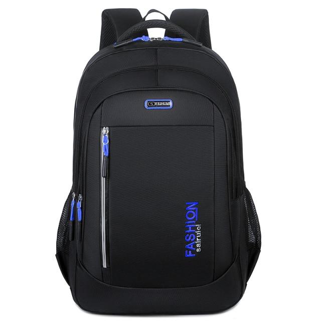 Schultaschen für Jungen im Teenageralter, großes Fassungsvermögen, schwarzes Nylon, multifunktionale College-Schultasche für mittlere und hohe Schüler, Rucksäcke für Männer blau