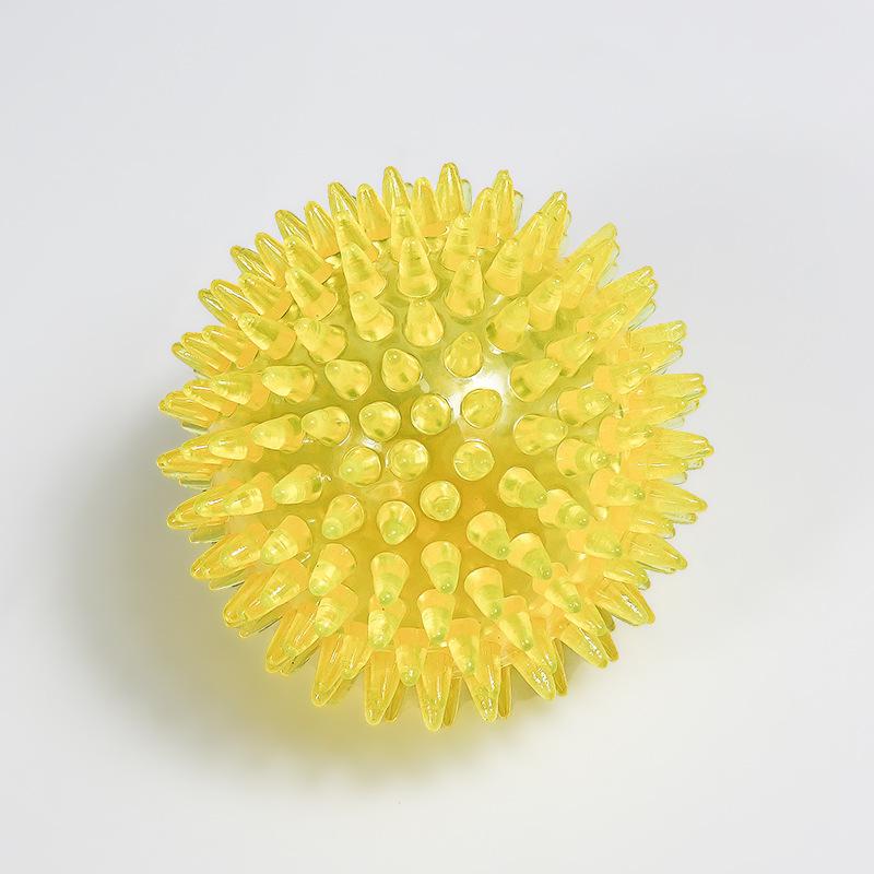 Haustier Hund Spielzeug Katze Welpen Sounding Spielzeug Polka Quietschende Zahn Reinigung Ball TPR Ausbildung Haustier Zähne Kauen Spielzeug Dornen bälle Zubehör S-6.5CM gelb