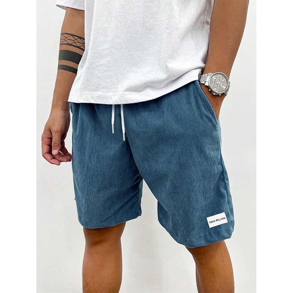 Sommer Herren Cord Jogginghose Casual Shorts Herren Strand Shorts Basketball Kurze Hose Einfarbig Label Sportswear Herren M blau
