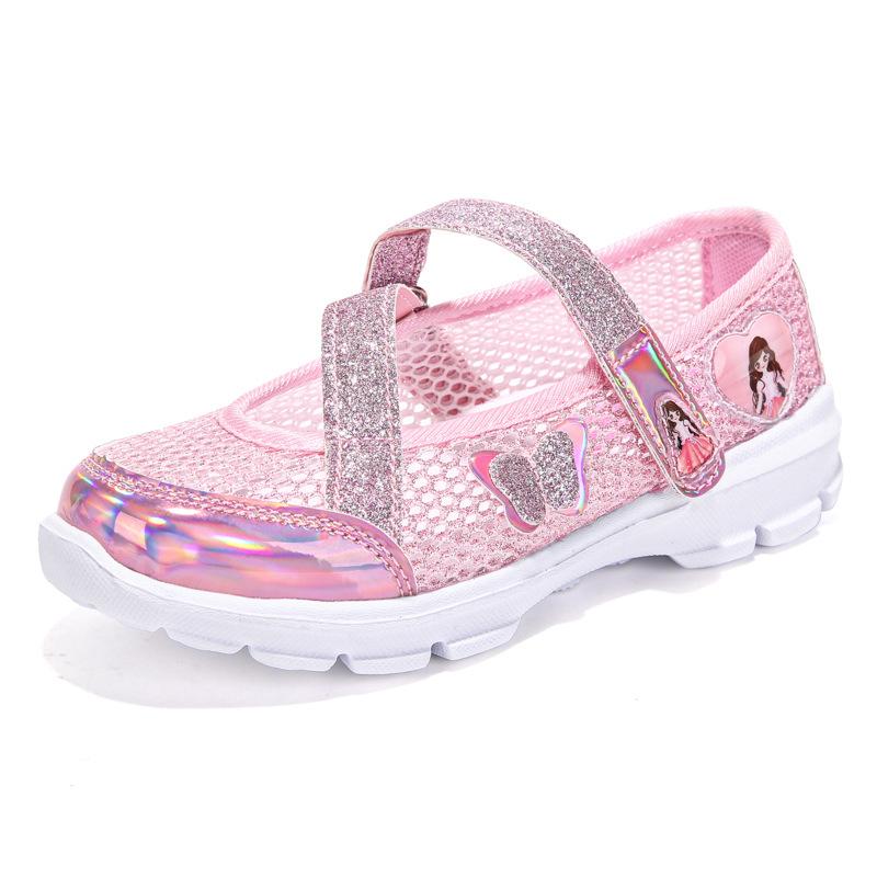 Sommer Neue Mädchen Schuhe Mesh Atmungsaktive Prinzessin Schuhe Kinder Schuhe Kleine Mädchen Gezeiten Sport Schuhe 36