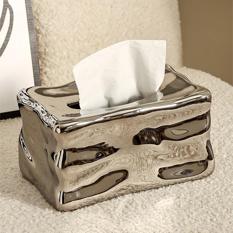 Keramik Papier Box Haushalt Tissue Box Lagerung Box Esstisch Kaffee Tisch Home Dekoration Nordic Ins white