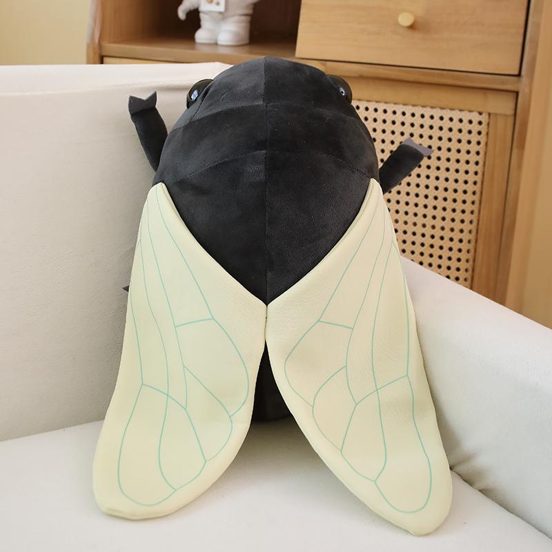 Plüsch-Simulationszikaden-Insektenpuppe Und Rucksack Stofftier Doppelschultertasche Geldbörse Geschenk 48cm doll