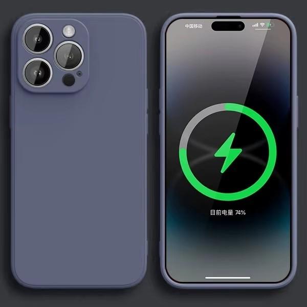 Luxuriöse Flüssigsilikon-Telefonhülle für iPhone 16 11 13 12 14 15 ProMax-Hüllen Stoßfeste Rückseite für iPhone 15 Plus-Zubehör For iPhone 16 Plus graue