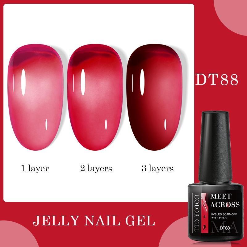 TREFFEN SIE ÜBER Jelly Nail Gel Polish Pink Nude Color Gel Vernis Semi Permanent Maniküre UV Gel Nail Art Top Coat Nagellack DT88