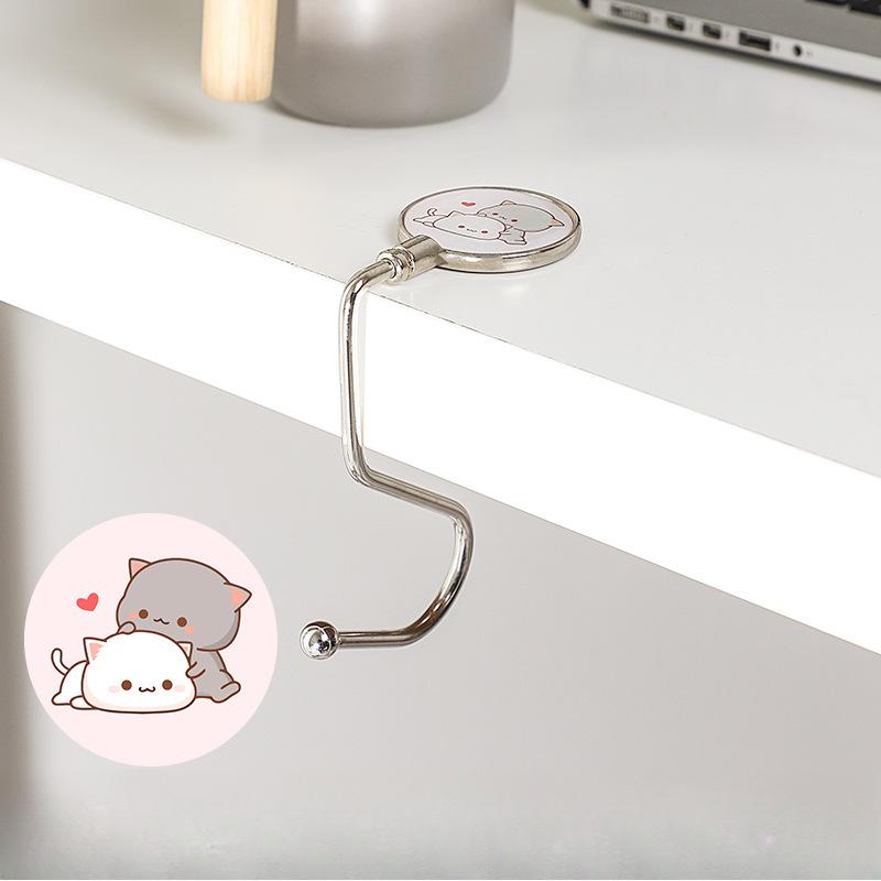 Haken Abnehmbarer Schreibtisch für Büro Schreibtisch für Schülertasche Desktop-Haken Tragbarer Beistelltisch für Schule Schreibtischtasche Randhaken cat