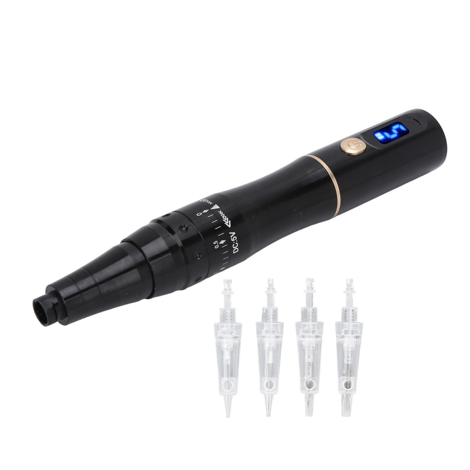 Microblading-Maschine, wiederaufladbar, tragbar, für Augenbrauen, Lippen, Eyeliner, Tattoo-Maschine, Stift, Schwarz, 100-240 V EU Plug schwarz