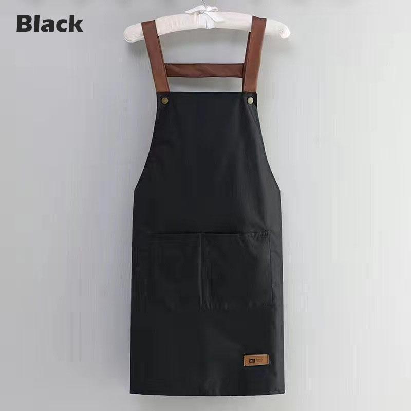 1 Stück Damen Herren Küchenschürzen Arbeitsschürze für Grill Restaurant Bar Beauty Nails Shop Cafés Studios Uniform schwarz