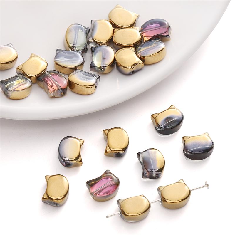 10x8mm 10 teile/beutel Glas Kristall Katzenkopf Form Perlen DIY Armband Halskette Ohrringe Schmuck Zubehör 10x8mm 10pcs/bag