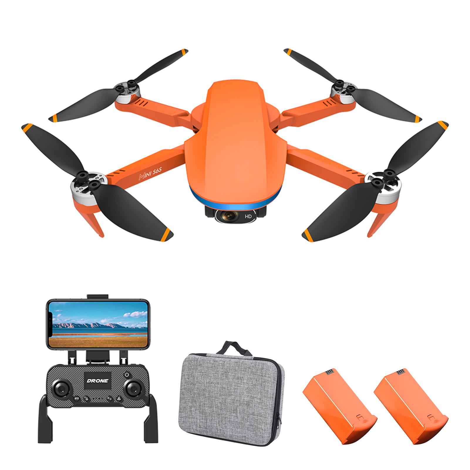 GPS-Drohne mit Kamera, 4K-Dual-Kamera, 5GWifi, FPV-Quadcopter, bürstenloser Motor, mit Aufbewahrungstasche, ein Schlüssel 2 battery orange