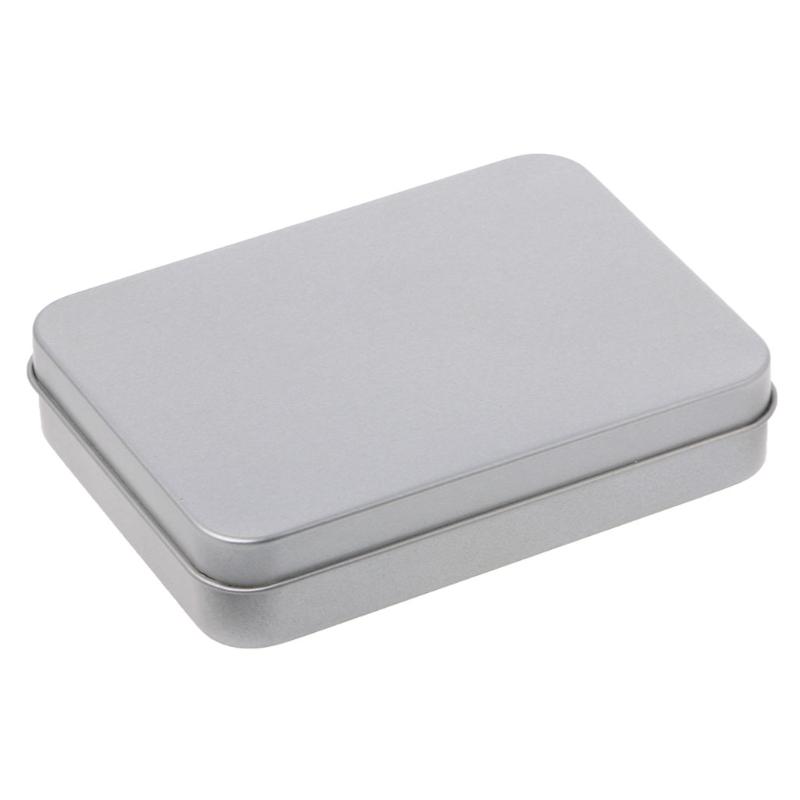 Kleine Aufbewahrungsbox aus Metalldose, silberfarben, Organizer für Geld, Münzen, Süßigkeiten, Schlüssel 11.5cmx8.5cmx2.2cm