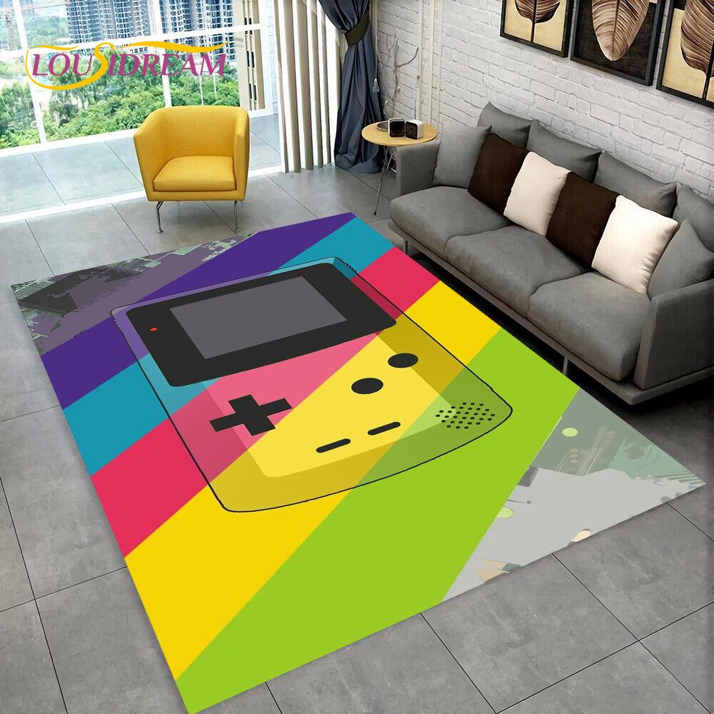 Teppich mit Retro-Spielkonsole Game Boy GBA, Teppich für Zuhause, Wohnzimmer, Kinderzimmer, Sofa, Fußmatte, Dekor, rutschfeste Bodenmatte 70x100cm(27x39im)