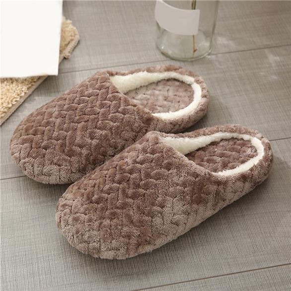 Damen-Slide-Slipper, japanische weiche Hausschuhe, flache Unterseite, Baumwoll-Hausschuhe, rutschfeste Hausschuhe, bequeme All-Match-Hausschuhe 38/39 braun