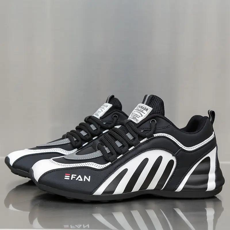 Herren-Sneaker Echtleder Trendige Herren-Freizeitschuhe Handgenähter Sohlenboden Schuhe Innen Erhöht Vielseitiger Schuh Sneaker 44