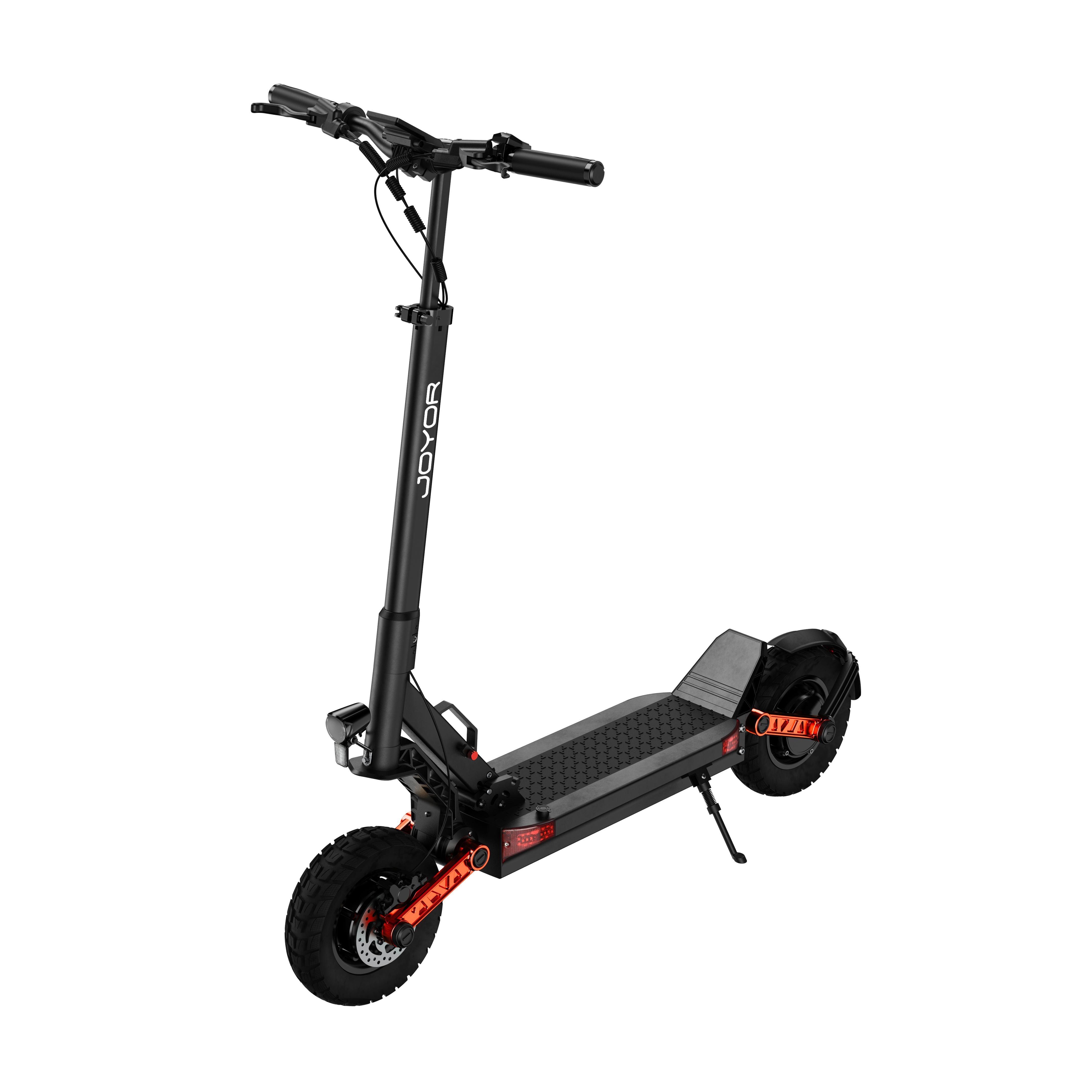 JOYOR S10-S-Z 1000W*2 Dualmotoriger Elektroroller für Erwachsene 10-Zoll-Offroad-Reifen 60V18Ah Akku 25KM/H Höchstgeschwindigkeit Geländetauglicher Faltbarer Elektroroller
