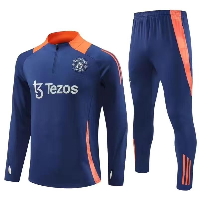Herbst und Winter Heißes Manchester United Trainings Trikot Arsenal Langarm Halber Reißverschluss Fußball Trikot Kinder Anzug Erwachsenen Anzug M(165-175)cm
