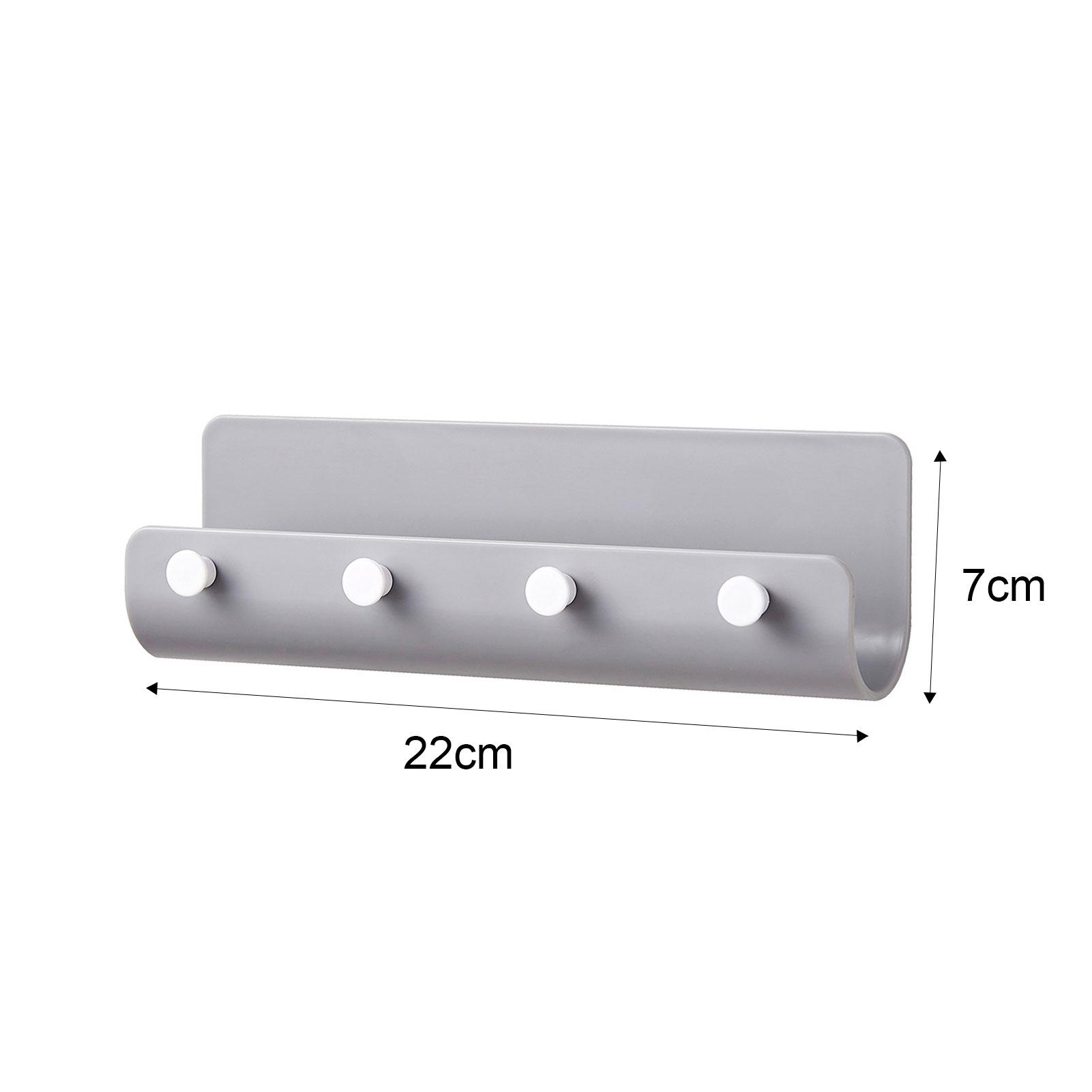 Selbstklebender Schlüsselhalter zum Aufhängen, Wandmontage, Wäscheständer für die Küche, langlebig, ohne Bohren, Aufbewahrungsbehälter für Armbänder, Telefone und E-Mails graue