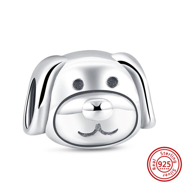 Neue Echt 925 Sterling Silber Nette Katze Hund Pfotenabdruck Perlen Anhänger Fit Charms Armband Mode Schmuck Frauen