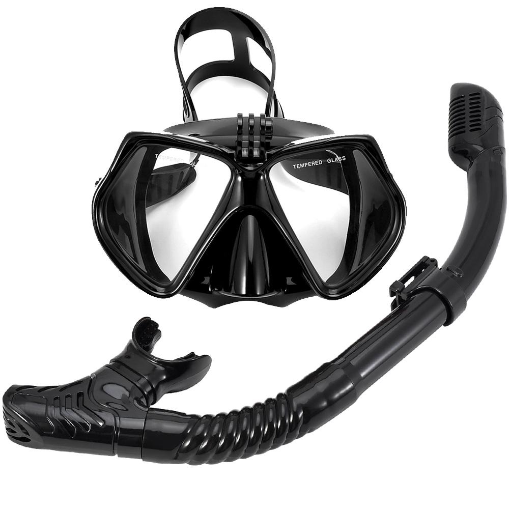 Schnorchelset, Tauchmaske für GoPro Unterwasser-Sportkamera, Antibeschlag-Beschichtung, professionelle Schwimmbrille, Trockenschnorchelrohr für Erwachsene
