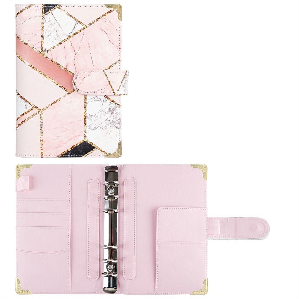 Taschen Bargeld Umschläge Bill Organizer Binder Notebook A6 Notebook Budget Binder Planer Binder Marbled pink