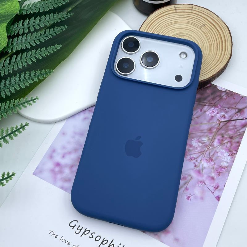 Handyhülle aus flüssigem Silikon für Apple iPhone 17 Pro Max - Einfarbig Große Aussparung Stoßfest Vollständige Abdeckung für iPhone 16/15/14/13/12/11/Pro/Plus/17 Air iPhone 17 Air blau