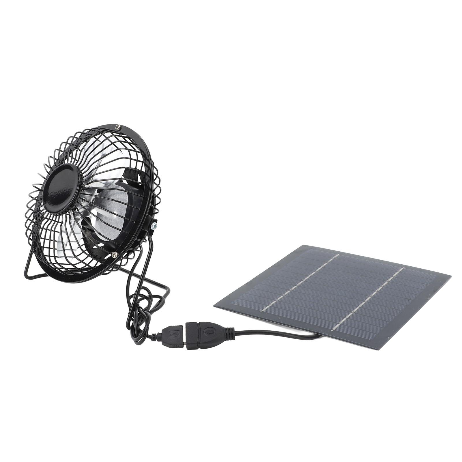 5W Solarpanelbetriebener Ventilator zur Außenkühlung USB Solarventilator-Set für Gewächshaus Hühnerstall Hundehütte gray