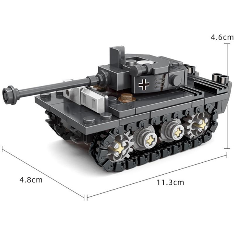 MOC Kampfpanzer Tiger Schwerer Panzer Krieg Militär Stadt Fahrzeug Auto Bausteine Klassisches Modell Steine Bausätze Sets Ideen