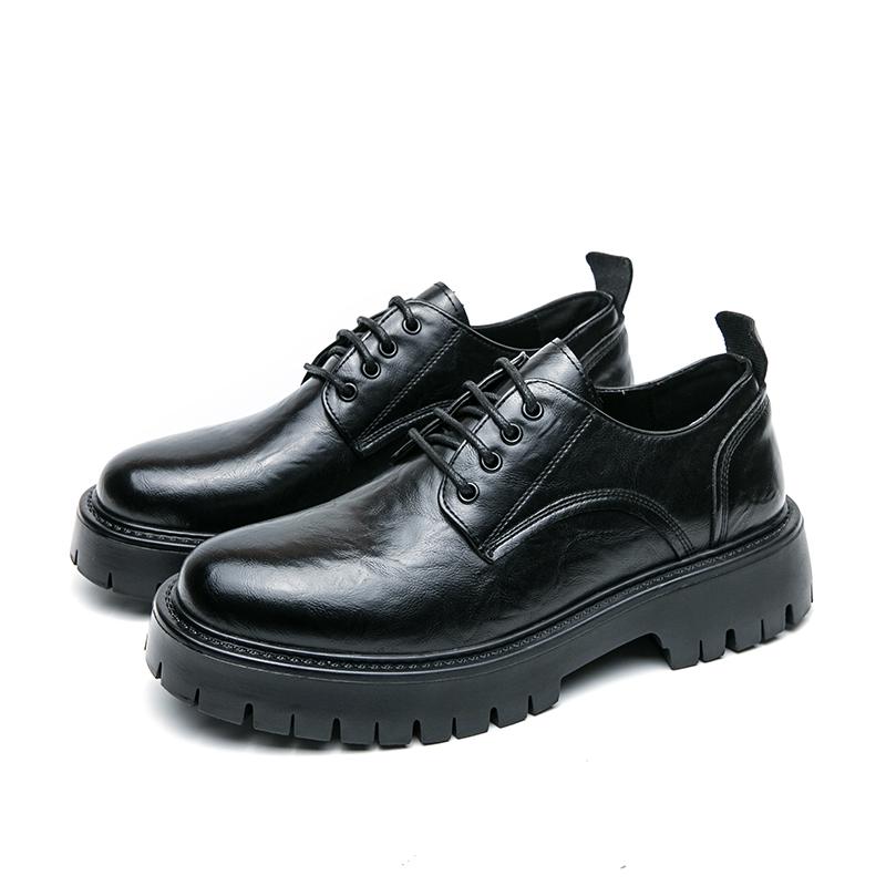 Heißer verkauf männer höhe zunehmende männer leder schuhe neue trendy stil Casual Schuhe Schwarz lace up bequeme schuhe männer 42 schwarz