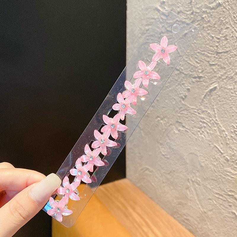 10 Teile/satz Mädchen Blume Mini Haar Klaue Clip für Baby Flechten Haar Tasten Haarnadeln Haarspange Styling Haar Zubehör rosa