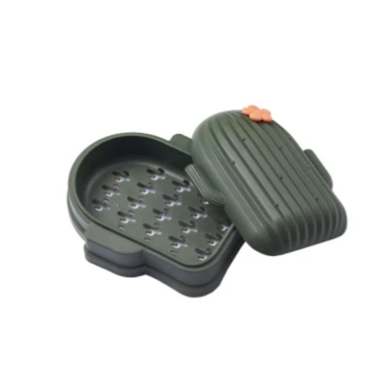 Kaktus-Seifenschale, Reise-Seifen-Organizer, Seifenkiste mit Deckel, staubdicht, Reise-Aufbewahrungszubehör grün