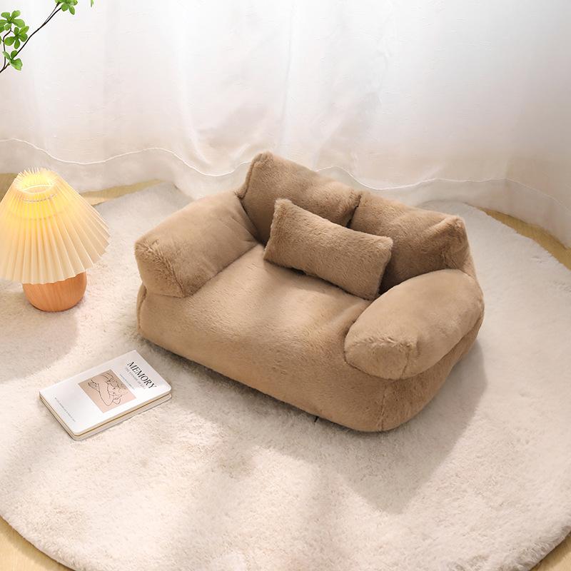 Kleine Hundehütte  Vier-Jahreszeiten Große Katzenhütte  Abnehmbares und Waschbares Katzensofa Haustierbedarf  Großes Hundebett für Haustiere XL 75*51*30cm